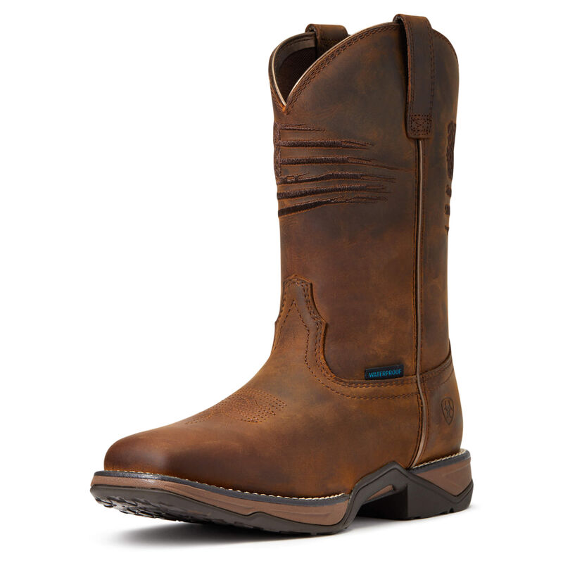 Botas Vaqueras Ariat Anthem Patriot Waterproof Marrones Oscuro Mujer - Chile 694-BPYKTX